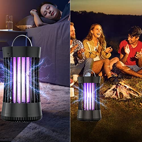 AICase Portable USB Electronic Rechargeable Mosquito Killer Lamp/Bug Zapper for Summer Trip,Outdoor Camping,Patio,Home and Garden,Mosquito Trap Indoor,Moth Trap/Bug Killer/Mosquito Killer Light(Black)