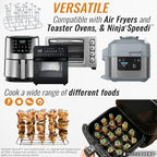 INFRAOVENS Air Fryer Rack for Ninja Speedi, Stainless Steel Accessories for SF301 Rapid Cooker 12-in-1, Airfryer Skewer Stand, Kabobs and Rib Barbecue BBQ Rack, Also Compatible with Toaster Ovens