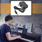 12V 2A AC Power Supply Adapter Charger Cord for Yamaha PSR, YPG, YPT, DGX, DD, EZ and P Digital Piano and Portable Keyboard Series, Replacement PA-130 PA-130B Adapter