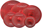 Low Volume Cymbal Mute Cymbal Pack Red 6 Pieces 10" Splash+14"hi-hat+16"crash+18"crash+20"ride FREE Cymbal Bag Silent Cymbals for Practice Drum Set