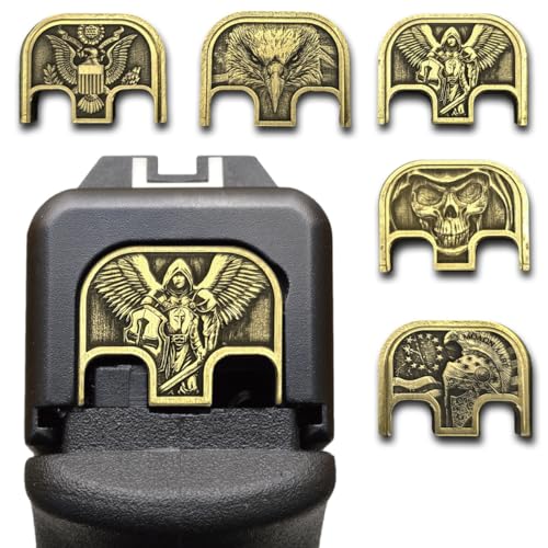 Milspin CNC Milled 3D Engraved Slide Back Plate Compatible with Glock Gen 1-5 I Made in USA (The President Trump 3D, Brass, Models G17-G41, G45)