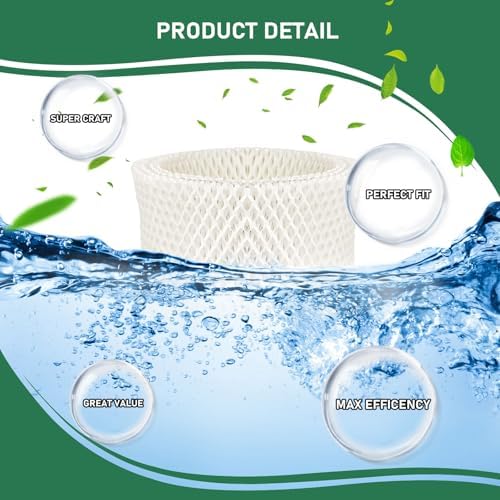 Carmerny MDH-0103JB Humidifier Wicking Filter Replacement Compatible with Mainstays MDH-0103JB Humidifier Wick Filters, 3 Pack