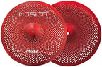 Low Volume Cymbal Mute Cymbal Pack Red 6 Pieces 10" Splash+14"hi-hat+16"crash+18"crash+20"ride FREE Cymbal Bag Silent Cymbals for Practice Drum Set