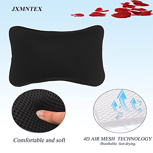 Bathtub Bath Pillow - Spa Pillow with Headrest Cushion - Hot Tub Pillow - Neck and Head Rest Support for Bath or Shower - Bath Stuff Accessories(New Black)