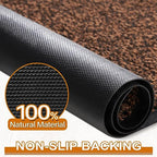 Mibao Dirt Trapper Door Mat for Indoor&Outdoor, 36" x 60", Brown Black,Washable Barrier Mat, Heavy Duty Non-Slip Entrance Rug Shoes Scraper, Super Absorbent Front Door Carpet