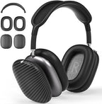 Case Cover for AirPods Max Headphones,AHBTEYM Carbon Fiber Texture TPU Ear Cups Cover/Ear Pads Case Cover/Headband Cover for Apple AirPod Max,Accessories Silicone Protector Cover(Matte Black)