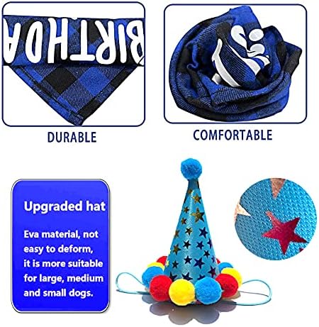 Dog Birthday Party Supplies, Dog Birthday Decorations Boy, Lets Pawty Balloons Banner, Dog Birthday Bandana, Dog Birthday Boy Hat Scarfs
