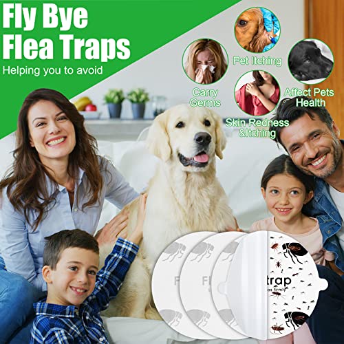 Flea Trap Refill Discs Sticky Traps Fly Trap Refill Glue Board Refills Trap Double Layer Adhesive Nontoxic Odorless Pest Control Traps Replacement Sticky Glue Pads 7.1 Inch for Bugs Flies (60 Pcs)