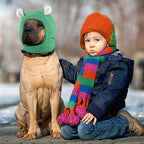 Quiet Ears for Dogs, Dog Ear Muffs Noise Protection Knitted Dog Hats Pet Ears Warm Dog Ear Cover Winter Hat Dog Snood Head Wrap Bunny Costume for Medium to Large Dogs Cats Pets (Green)