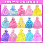 342 Pcs Doll Clothes and Accessories with Doll, Princess Gowns, Fashion Dresses, Top, Pants, Swimsuits, Shoes, Hangers and Other Accessories, Doll Playset Dress up Toy for Girls Toddlers Gift Toys