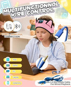 Kids Headphones, Headband Headphones for Children Baby & Toddlers, Bluetooth Toddler Headphones Wireless and Wired Playback 3.5 MM Jack for School, Stretchy & Comfy Travel Accessories