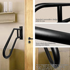 Handrails for Outdoor Steps Wall Mount, Railings for 1-3 Steps, U-Shaped Handrail with Matte Black Finished, Stair Handrails for Kids, Elderly, Pregnant Women, Disabled (26" Length, 1.25" Pipe)