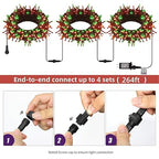 HOME LIGHTING 66ft Christmas Decorative Mini Lights, 200 LED Green Wire Fairy Starry String Lights Plug in, 8 Lighting Modes, for Indoor Outdoor Xmas Tree Wedding Party Decoration (Red & Green)
