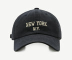 Top Baseball Caps for Women-Men Outdoor Baseball Hats New York Golf Sports Hat Curved-Brim UV Protection Navy