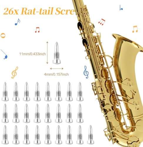Alto Saxophone Repair Kit,118 Pcs Alto Saxophone Repair Parts Replacement Tools set,Woodwind Musical Instrument Maintenance Replacement Accessories