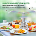 Fly Fans for Table, 3PCS Fly Fan for Outdoor Tables, Retractable Fly Fan Repellent Indoor Outdoor, Portable Fly Fans Spinner for Restaurant, Party, Home (Silver