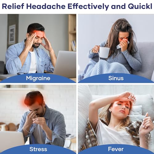 Migraine Headache Relief Cap, Qnoon Headache Migraine Cap Hat, Odorless Ice Pack for Injuries Reusable with Hot/Cold Gel for Migraine and Stress Relief