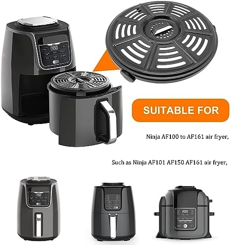 GWY Air fryer Accessories for Ninja AF101 AF161 AF150 Air Fryer, 8.2'' Round Food Grade Air Fryer Grill Pan Grill Plate Crisper Plate Replacement Parts Tray Rack,Dishwasher Safe