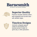 Barnesmith NCAA Adjustable Trucker Hat Unisex Adult Relaxed Fit, 100% Cotton, Sideline Logo, One Size Fits All
