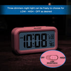 Peakeep Night Light Alarm Clock Battery Operated with Indoor Temperature, Desk Digital Clock for Kids Girls Bedrooms (Pink)
