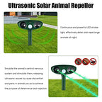 2024 Upgraded Solar Animal Repellent Ultrasonic Pest Repeller Outdoor with Motion Sensor Flashing Light Cat Repellent Outdoor to Keep Cat Away Skunk Repellent for Yard Deer Raccoon Repellent(2 Pack)