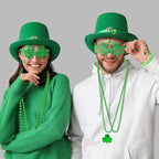140PCS St Patricks Day Accessories, St. Patrick's Day Glasses Bracelets Tattoos Beads, Irish Glasses Bracelets Tattoos Beads Stuff Bulk, Shamrock Saint Patricks Parade Throw Party Favor Decorations