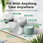 Travel Containers for Toiletries, Silicone Cream Jars TSA Approved 2.5oz Travel Size Containers with Toiletry Bag, Wide Mouth Leak-proof Travel Accessories with Lid for Cosmetic Cream