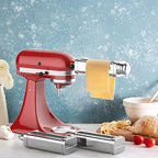 Pasta Maker Attachment Set for KitchenAid Stand Mixers,Stainless Steel Pasta Sheet Roller,Spaghetti & Fettuccine Cutters Accessories plus Dough Scraper