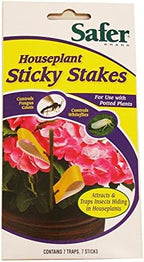 Safer Brand 5025 Houseplant Sticky Stakes Insect Trap, 14Traps - (2 Pack)