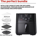 Instant Pot Vortex 5.7QT Air Fryer With Accessories, Custom Smart Cooking Programs, 4-in-1 Functions that Crisps, Roasts, Bakes and Reheats, 100+ In-App Recipes, from the Makers of Instant Pot, Black