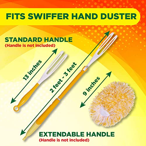Millifiber Microfiber Reusable Refills for Swiffer Hand Duster, 360 Degree Dry Duster Heavy Duty Refills, 2-Pack (Handle is Not Included) Air Dry Only