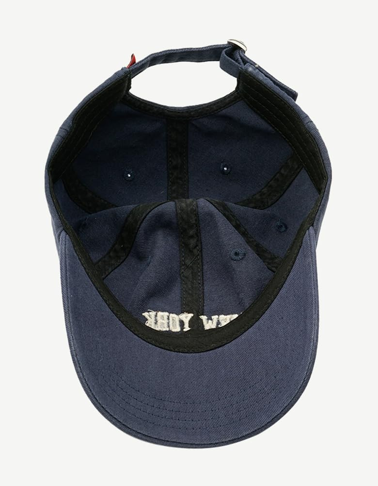 Top Baseball Caps for Women-Men Outdoor Baseball Hats New York Golf Sports Hat Curved-Brim UV Protection Navy