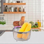 Instant Pot Steamer Basket, Stainless Steel Steamer Basket Mesh Strainer for 6 Qt Instant Pot Pressure Cookers Accessories with Handle (Black)