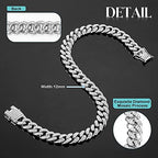 Tallew Dog Chain Diamond Collar Walking Metal Chain Necklace with Secure Buckle Pet Cuban Style Collar Jewelry Accessories for Small Medium Large Dog Cats(22 Inch,Silver)