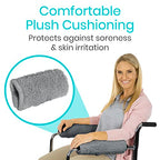 Vive Wheelchair Armrest Covers (Pair) - Memory Foam Sheepskin Pad for Office & Transport Chair - Soft Support Cushion Accessories for Padded Arm Rest, Kids, Adults - Comfort Padding Pressure Relief