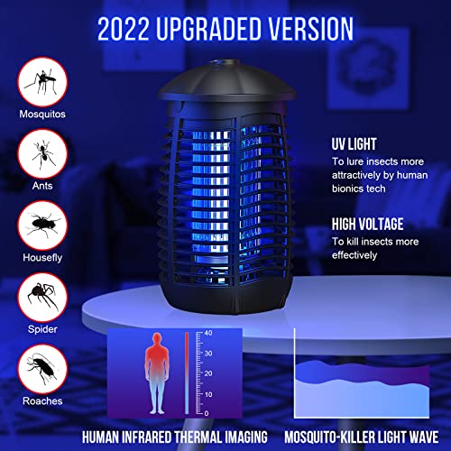 Blacklonia Bug Zapper for Outdoor&Indoor，Waterproof Electric Mosquito Zappers Mosquito Killer Lamp Insect Fly Pest Trap for Patio, Kitchen, Home