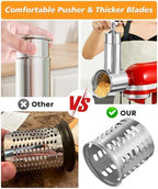Stainless Steel Slicer Shredder Attachment for KitchenAid Mixers, Large Salad Maker,Cheese Grater Accessories with 4 Thick Blades,Dishwasher Safe