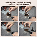 54mm Espresso Dosing Funnel for Breville Portafilters, Aluminum Magnetic Coffee Dosing Funnel Ring Compatible with Breville 54mm Portafilters,Espresso Accessories Tool(Walnut)
