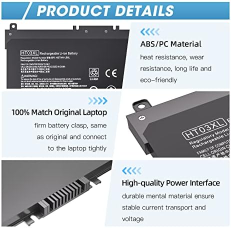 HTO3XL Laptop Replacement L11119-855 HT03XL Battery for HP Pavilion 15-CS3073CL 15-CU0058NR 15Z-CW100 15-CS3153CL 15T-CS200 15-CS0XXX 15-CS2064ST 15-CS3XXX 15-CW1068WM 15T-CS300 15-CW1063WM 15Z-CW000