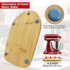 KAWENDE Mixer Slider Mat for Kitchenaid Stand Mixer, Bamboo Sliding Board for KitchenAid 4.5-5 Qt Tilt-Head Stand Mixer, Mixer Slider for Counter Sliding Tray for KitchenAid Mixer Mixers Accessories