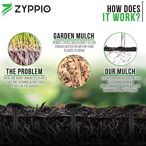 Black Rubber Mulch Border for Landscaping, 120” x 4.5” Roll, Natural-Looking Permanent Garden Barrier for Plants, Vegetables, and Flowers, Recycled and Sustainable, 15 Plastic Anchors Included