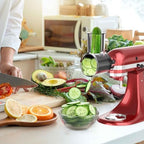Slicer Shredder Attachment for KitchenAid Stand Mixer with 5 Blades, Cheese Grater Attachment, Fresh Prep Slicer, Bigger Vegetable Salad Maker Accessories for Kitchenaid