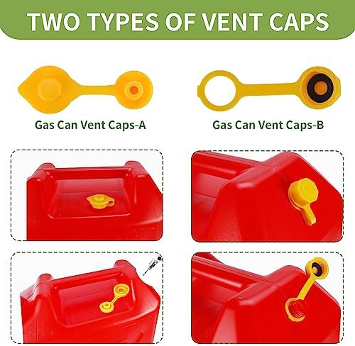 Gas Can Spout Replacement, Anti-Spill Gas Can Nozzle Replacement, 2-Kit Gas Can Spouts No Leaky, Upgraded Replacement Gas Can Spout with Flexible Nozzle, Gas Can Vent, Fit for Most 1/2/5/10 Gal Can