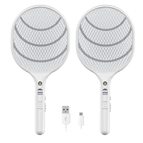 Himalayan Glow Bug Zapper, Electric Fly Swatter Rechargeable Racket, Mosquito Repellent 3,000 Volt, USB Charging Cable Best Use for Indoor & Outdoor - 2 PCS