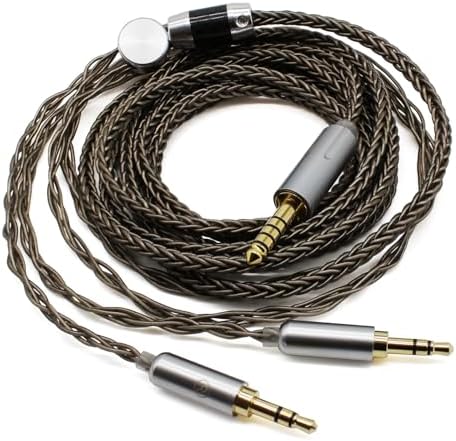 Youkamoo 4.4mm Cable Compatible for Hifiman HE4XX, HE-400i Headphones 8 Core Braided Silver Plated Replacement Audio Upgrade Cable (4.4mm to Dual 3.5mm Male Version)