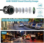 AHD 1080P Backup Camera Only Compatible with Stereo Head Units/Monitors That Support AHD 1080P 25HZ/PAL Video Signal, Flush Mount Reverse Rear Front Side View Camera for Cars Pickup SUVs TTXSCAM-E01