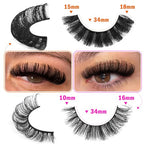 Russian Strip Lashes D Curl False Eyelashes Wispy 4 Styles Fake Eyelashes Natural Russian Eyelashes Fluffy Mink Lashes that Look Like Extensions 16 Pairs ALICROWN