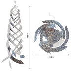 Hausse Bird Repellent Spiral Reflectors Silver Mylar Spinner, Hanging Reflective Bird Deterrent Device, Garden Decorative Scare Birds Away, Like Woodpeckers, Pigeons and Geese, 6 Pack