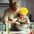RISICULIS 21 Pieces Toddler Knife, Kids Knife Set Includes Wood Kids Safe Knife, Plastic Toddler Knife, Cutting Board, Apron, Chef Hat, Y Peeler, Crinkle Cutter, Cake Scraper, Gloves, Sandwich Cutter