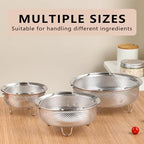 Stainless Steel Steamer Basket - Vegetable & Dumpling Steamer Insert for Pots, Instant Pot Accessories with Handles & Feet, Multi-Purpose Mesh Strainer for Cooking, Fruits (Silvery, Medium)